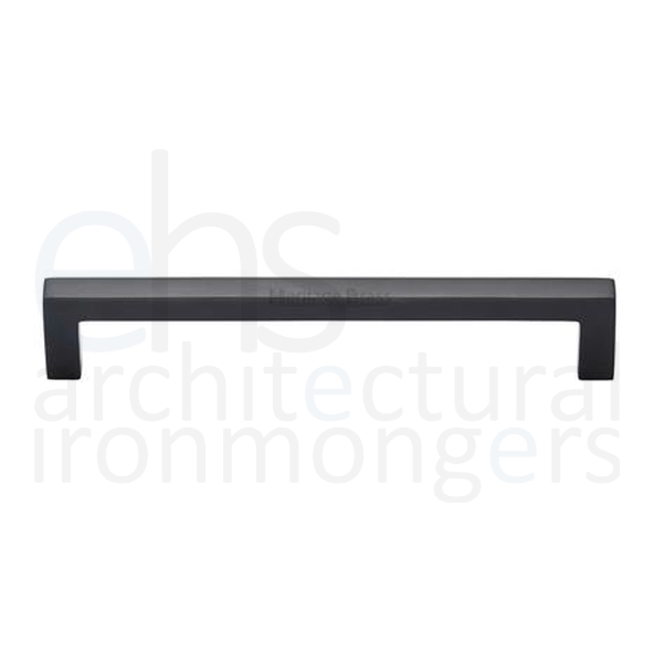 C0339 160-BKMT • 160 x 170 x 30mm • Matt Black • Heritage Brass City Cabinet Pull Handle